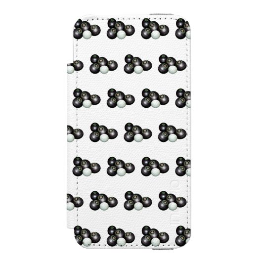 白黒の芝生鉢の柄 INCIPIO iPhoneウォレットケース (フォリオ 正面)