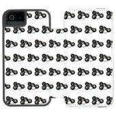 白黒の芝生鉢の柄 INCIPIO iPhoneウォレットケース (フォリオ Open)