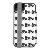 白黒の芝生鉢の柄 INCIPIO iPhoneウォレットケース (フォリオ裏面)