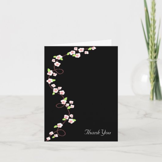 白黒の花ありがとう サンキューカード (正面)