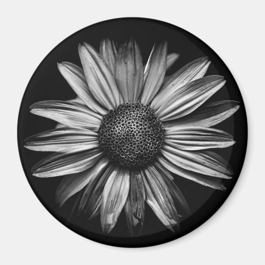 白黒の花たち 18 マグネット (正面)