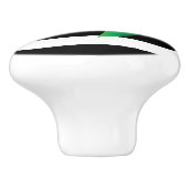 白黒の花とストライプピンクの花 セラミックノブ (側面)