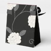 白黒の花と赤いグリッター フェイバーボックス (裏面サイド)