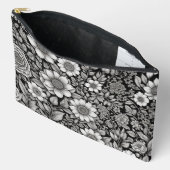 白黒の花と離れ花 アクセサリーポーチ (見開き)