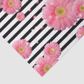 白黒の花にピンクのガーベラのストライプ花 薄葉紙 (詳細)