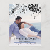 白黒の花の写真保存 ポストカード (正面)