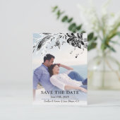 白黒の花の写真保存 ポストカード (スタンド正面)