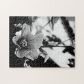 白黒の花の写真 ジグソーパズル (横)