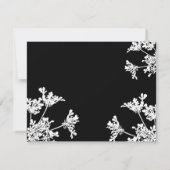 白黒の花の写真 大切な人の旅立ちを祝うカード 招待状 (裏面)