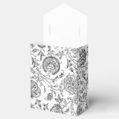 白黒の花の柄の好意ボックス フェイバーボックス (オープン)