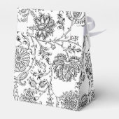 白黒の花の柄の好意ボックス フェイバーボックス (裏面サイド)