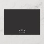 白黒の花の結婚式の受信情報 エンクロージャーカード (裏面)