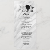 白黒の花の美し結婚いメニュー メニュー (正面/裏面)