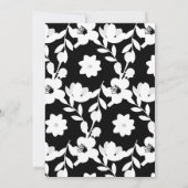 白黒の花の誓いの更新結婚の日 招待状 (裏面)