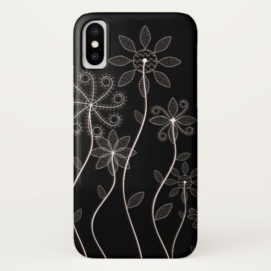 白黒の花の電話ケース Case-Mate iPhoneケース (裏面)