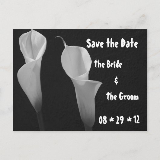 白黒の花はがき 案内ポストカード (正面)