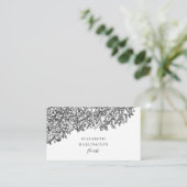 白黒の花カード。植物学モダンの 名刺 (スタンド正面)