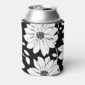 白黒の花シンプル継ぎ目模様 缶クーラー (缶裏面)