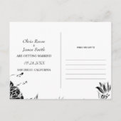 白黒の花フローラ保存日 ポストカード (裏面)