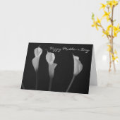 白黒の花マザーズデイカード カード (黄色い花)