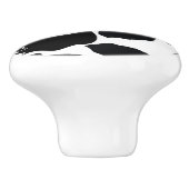 白黒の花モダンフローラエレガント セラミックノブ (側面)