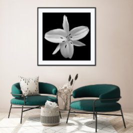 白黒の花写真ポスター ポスター