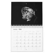 白黒の花写真撮影 カレンダー (1月 2026)