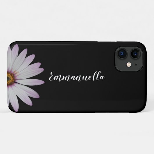 白黒の花名iPhone 11ケース Case-Mate iPhoneケース (裏面(横))