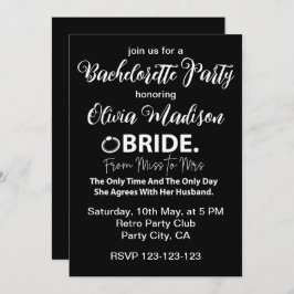 白黒の花嫁がバチェロレッテ 招待状