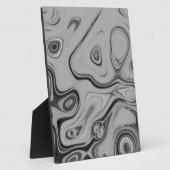 白黒の花崗岩の大理石カラーアートデザイン フォトプラーク (側面)