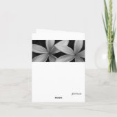 白黒の花折りグリーティングカード カード (裏面)