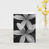 白黒の花折りグリーティングカード カード (黄色い花)
