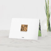 白黒の花束ありがとう サンキューカード (裏面)