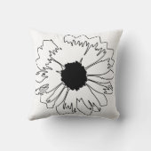 白黒の花枕 クッション (裏面)