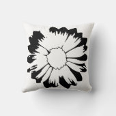 白黒の花枕 クッション (裏面)