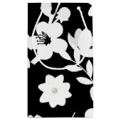 白黒の花柄と真珠 スモールペーパーバッグ (裏面)