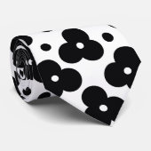 白黒の花柄のネックタイ ネクタイ (ロール)