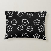 白黒の花柄 アクセントクッション (裏面)