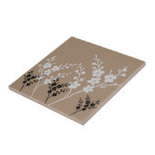 白黒の花柄 タイル (側面)