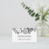 白黒の花柄 名刺 (スタンド正面)