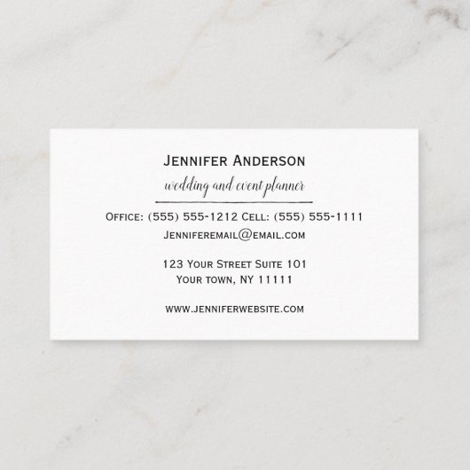 白黒の花柄 名刺 (裏面)