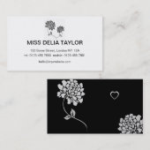 白黒の花柄 名刺 (正面/裏面)