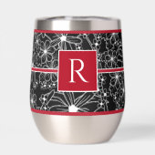 白黒の花柄:赤モノグラムの (背面)