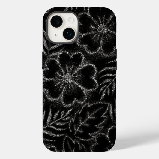 白黒の花柄 Case-Mate iPhoneケース (裏面)