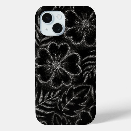 白黒の花柄 Case-Mate iPhoneケース (裏面)