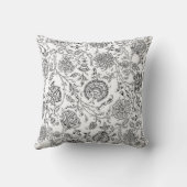 白黒の花模様 クッション (裏面)