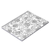 白黒の花模様 ノートブック (左側)