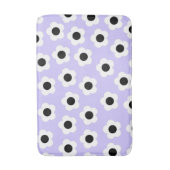 白黒の花模様（青） バスマット (正面縦)