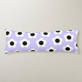 白黒の花模様（青） ボディピロー