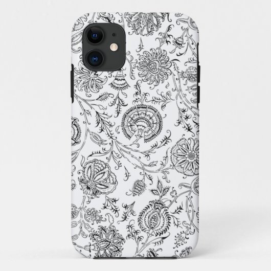 白黒の花模様 Case-Mate iPhoneケース (裏面)